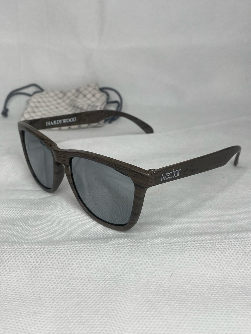 Nectar Hardywood Polarized Sunglasses Marble Earth Gray UV400 Smoke Mirror Lens